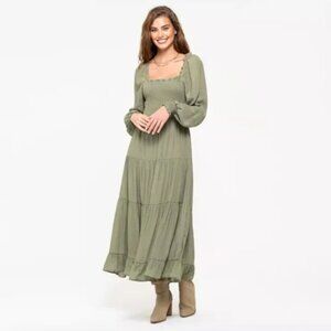 August Sky Olive Dress